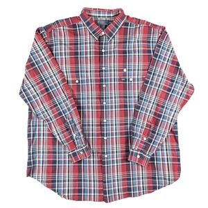 Polo By Ralph Lauren Shirt Mens 3XLT Red Plaid Long Sleeve Button Down Casual
